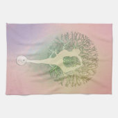 Pastellrosa-Yoga-Baum Handtuch (Horizontal)