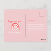 Pastellrosa Zuckerrohrregenbogen personalisiert Postkarte (Rückseite)