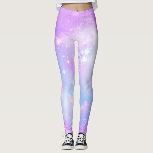 Pastellrosagalaxie Leggings (Vorderseite)