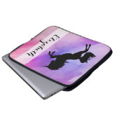 Pastellrosalila Unicorn entwarf Laptop-Hülse Laptopschutzhülle (Vorne Knopf)