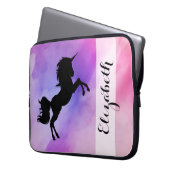 Pastellrosalila Unicorn entwarf Laptop-Hülse Laptopschutzhülle (Vorderseite Links)