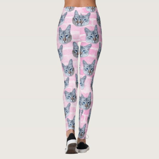 Pastellrosatito-Katze Leggings (Rückseite)