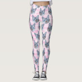 Pastellrosatito-Katze Leggings (Vorderseite)