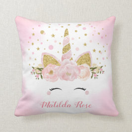 Pastellrosaunicorn-magisches Kissen