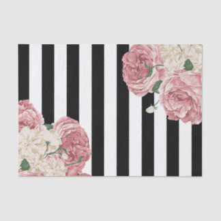 PastellRose, Schwarzes, weiße Streifen Seidenpapier