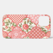 Pastellrosen Blumen-Patchwork-Muster Case-Mate iPhone Hülle (Rückseite (Horizontal))