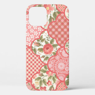 Pastellrosen Blumen-Patchwork-Muster Case-Mate iPhone Hülle