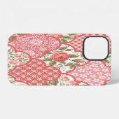 Pastellrosen Blumen-Patchwork-Muster iPhone Hülle (Rückseite (Horizontal))