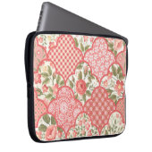 Pastellrosen Blumen-Patchwork-Muster Laptopschutzhülle (Vorne Rechts)