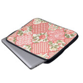 Pastellrosen Blumen-Patchwork-Muster Laptopschutzhülle (Vorne Knopf)