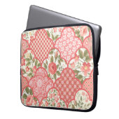 Pastellrosen Blumen-Patchwork-Muster Laptopschutzhülle (Vorderseite Links)