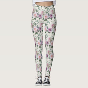 Pastellrosen in Schattierungen von Lila Mint und B Leggings