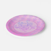 Pastellrosen pappteller (Schrägansicht)