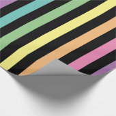Pastellrost und schwarz Streifen Muster Geschenkpapier (Ecke)