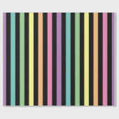 Pastellrost und schwarz Streifen Muster Geschenkpapier (Flach)