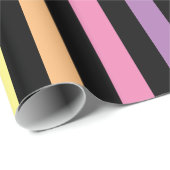 Pastellrost und schwarz Streifen Muster Geschenkpapier (Rolleneckpunkt)