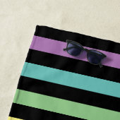 Pastellrost und schwarz Streifen Muster Strandtuch (Beispiel)