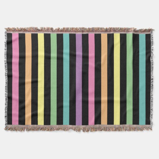 Pastellrost und Schwarzes Streifen Decke (Vorderseite)