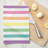 Pastellrost und Weiße Streifen Muster Streifen Str Geschirrtuch (Viertel Falte)