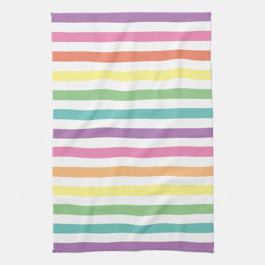 Pastellrost und Weiße Streifen Muster Streifen Str Geschirrtuch (Vertikal)