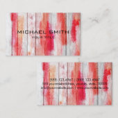 Pastellrot auf Holz #2 Visitenkarte (Vorne/Hinten)