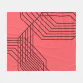 Pastellrot, einfach, modern, geometrisch fleecedecke (Vorderseite (Horizontal))