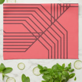 Pastellrot, einfach, modern, geometrisch geschirrtuch (Gefaltet)