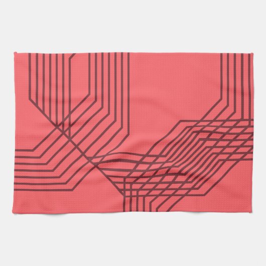 Pastellrot, einfach, modern, geometrisch geschirrtuch (Horizontal)