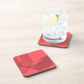 Pastellrot, einfach, modern, geometrisch getränkeuntersetzer (Rechte Seite)