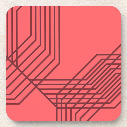 Pastellrot, einfach, modern, geometrisch getränkeuntersetzer (Vorderseite)