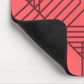 Pastellrot, einfach, modern, geometrisch mousepad (Ecke)