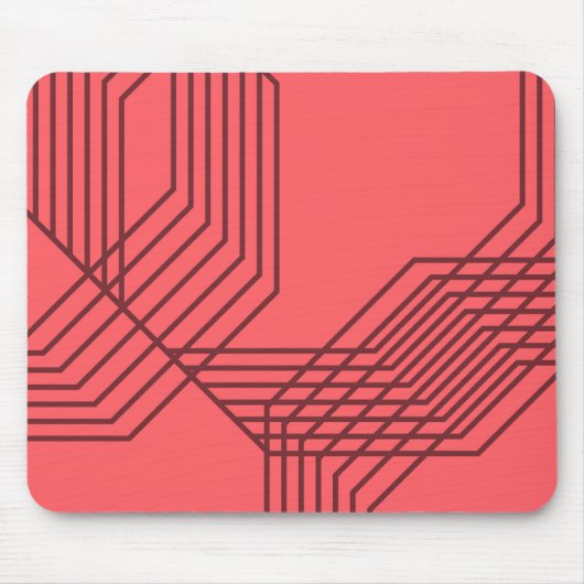 Pastellrot, einfach, modern, geometrisch mousepad (Vorne)