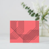 Pastellrot, einfach, modern, geometrisch postkarte (Stehend Vorderseite)