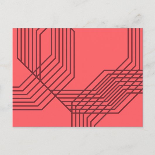 Pastellrot, einfach, modern, geometrisch postkarte (Vorderseite)