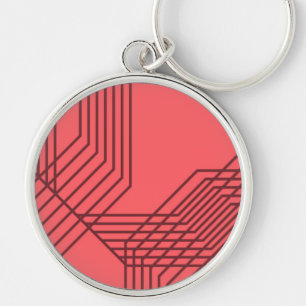 Pastellrot, einfach, modern, geometrisch schlüsselanhänger