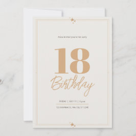Pastellsand beige elegant 18's Geburtstag Einladung