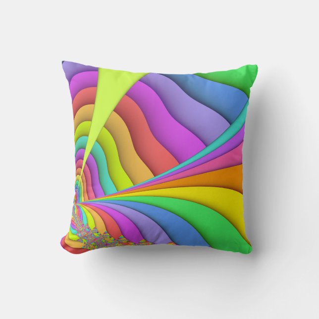 Pastellsand-Kunst-Fraktalthrow-Kissen Kissen (Vorderseite)