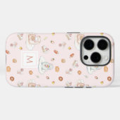 Pastellschaf Pinguin Dessert Muster Pink Monogramm Case-Mate iPhone Hülle (Rückseite (Horizontal))