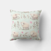 Pastellschaf und Blumenmuster Kissen (Rückseite)