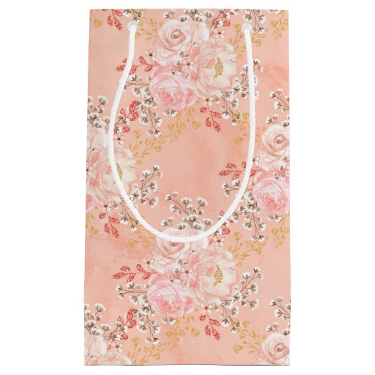 PASTELLSCHALTEN VON PINKEN-BLUME KLEINE GESCHENKTÜTE (Vorderseite)