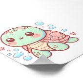 Pastellschildkröten-Design, sanfte Farbschildkröte Poster (Ecke)