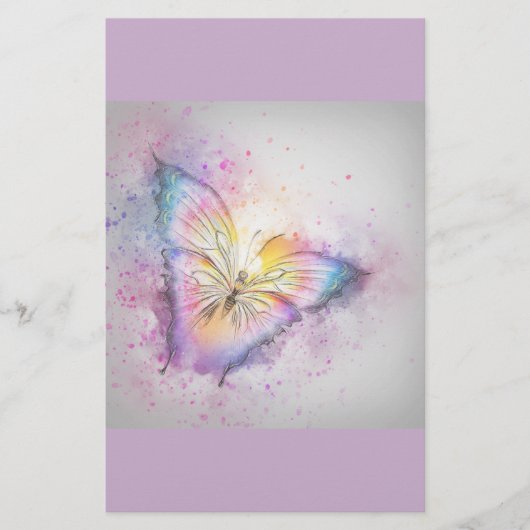 Pastellschmetterling Briefpapier (Vorderseite)
