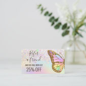 Pastellschmetterling eine Kundenkarte Visitenkarte (Stehend Vorderseite)