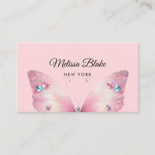 Pastellschmetterlingsdesign Visitenkarte (Vorderseite)