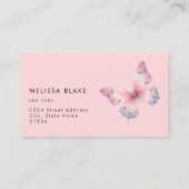 Pastellschmetterlingsdesign Visitenkarte (Rückseite)