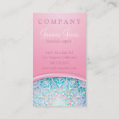 Pastellschneeflocke-Mandala - Rosa Visitenkarte (Rückseite)