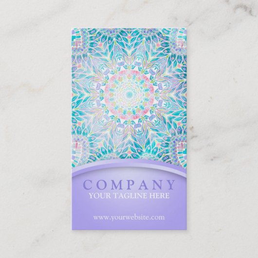PastellschneeflockeMandala - lila Visitenkarte (Vorderseite)