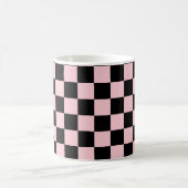 Pastellschwarz-rosa Karo Prüfplatinenmuster Kaffeetasse (Mittel)
