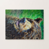 Pastellschwarzer Bär Portrait Puzzle (Horizontal)