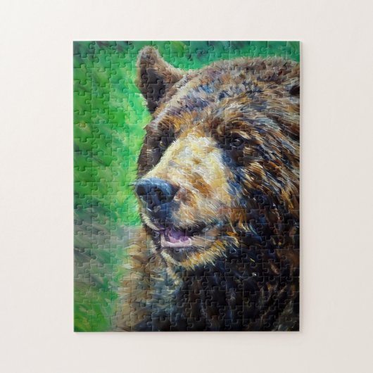 Pastellschwarzer Bär Portrait Puzzle (Vertikal)